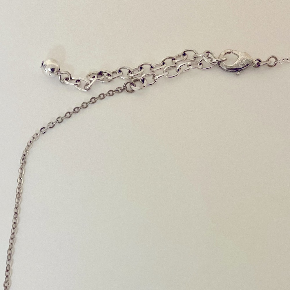 Multi Strand Chain Silvertone Necklace - Picture 4 of 4
